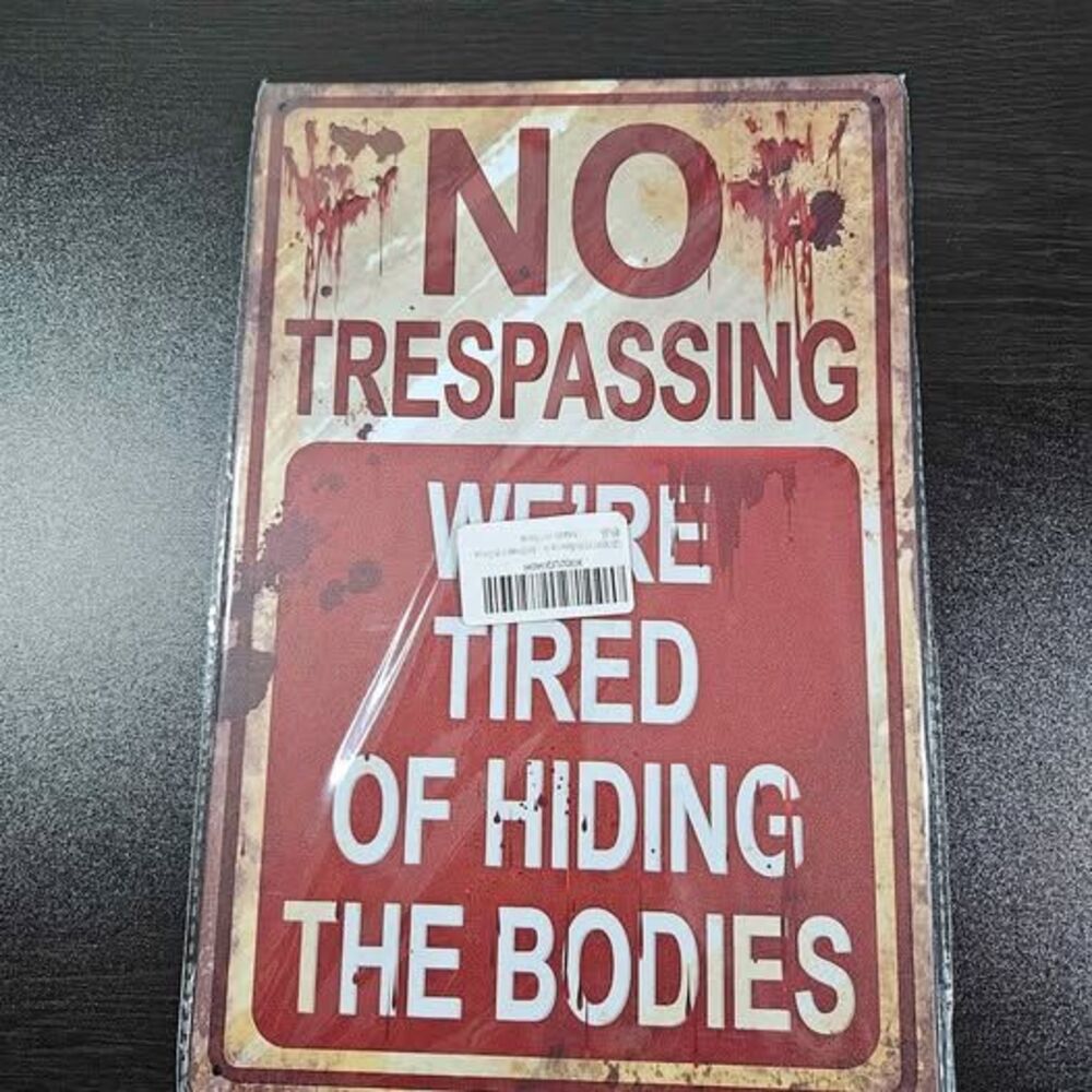 Funny Halloween No Trespassing Metal Sign | NEW